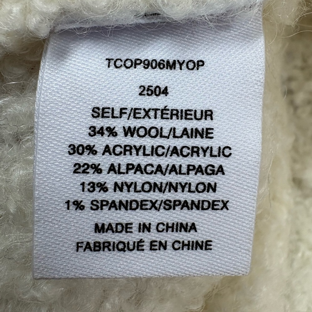 NWT Derek Lam 10 Crosby Womens Bette Fair Isle Cardigan XL White Navy Modern Lux - Picture 11 of 12